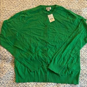 J. Crew Vibrant Green Cardigan Sweater